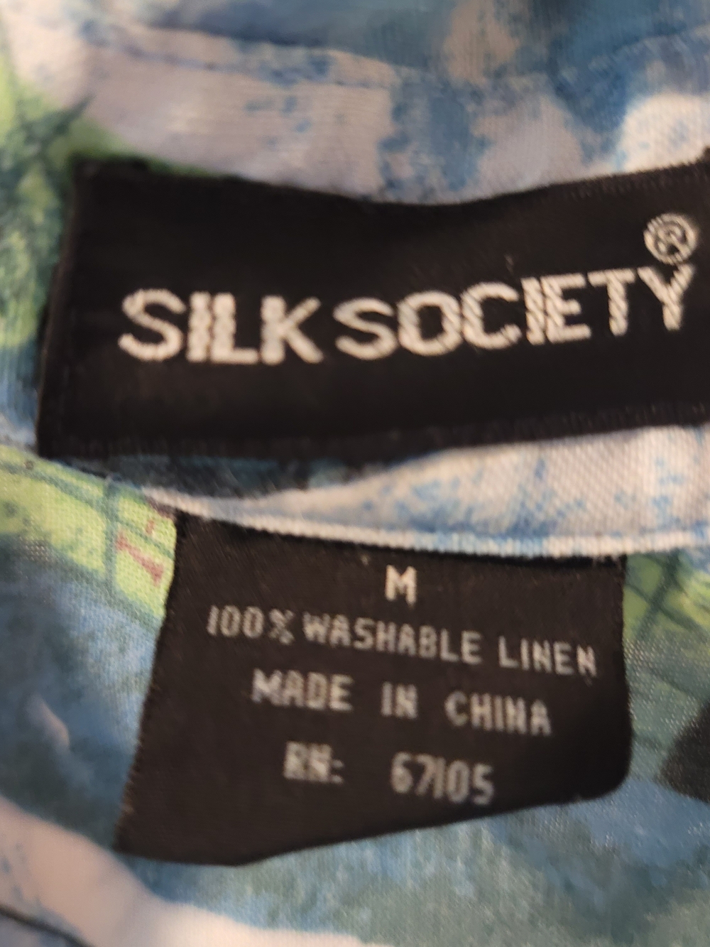 Washable Linen Short Sleeve Shirt Silk Society Sailboat Print Men's M - Picture 2 of 7